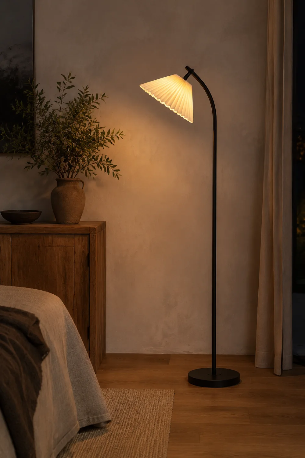 Ozawa Stehlampe Plissiert, Metall, 3 Farben, 157CM Lang - Lumpaz