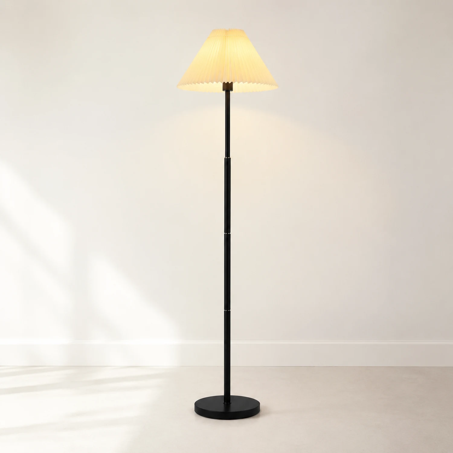 Ozawa Stehleuchte Plissiert, Metall & Stoff, 3 Farben, 165CM Lang - Lumpaz