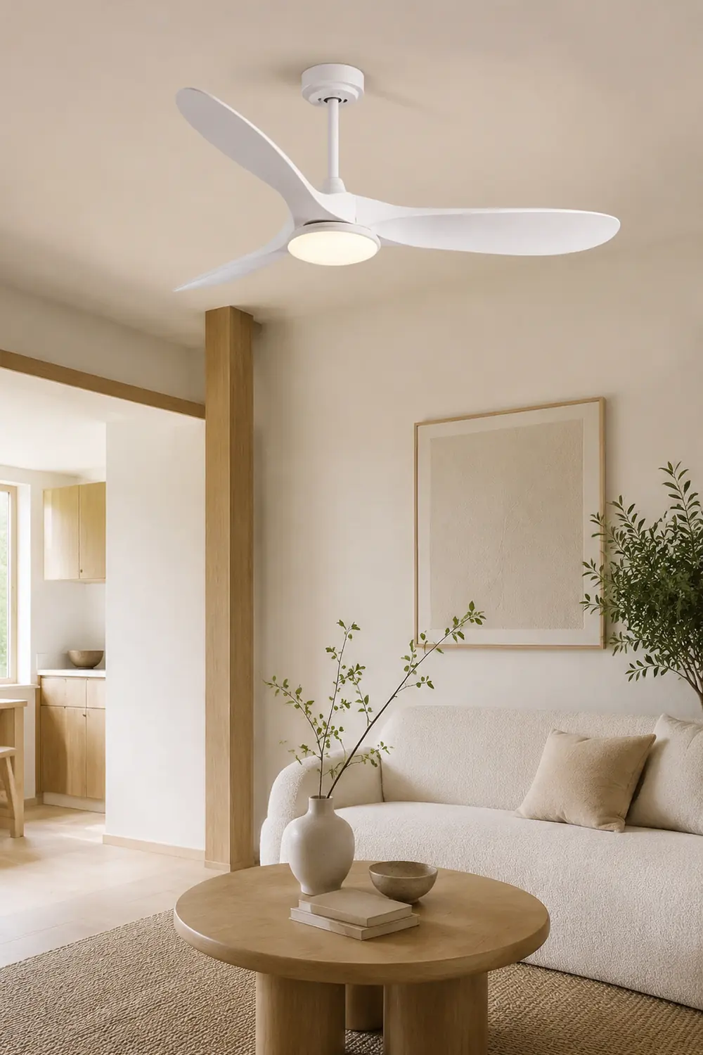 Garner 3-Blatt-Deckenventilator mit Beleuchtung, 3 Farbe, ∅132CM - Lumpaz