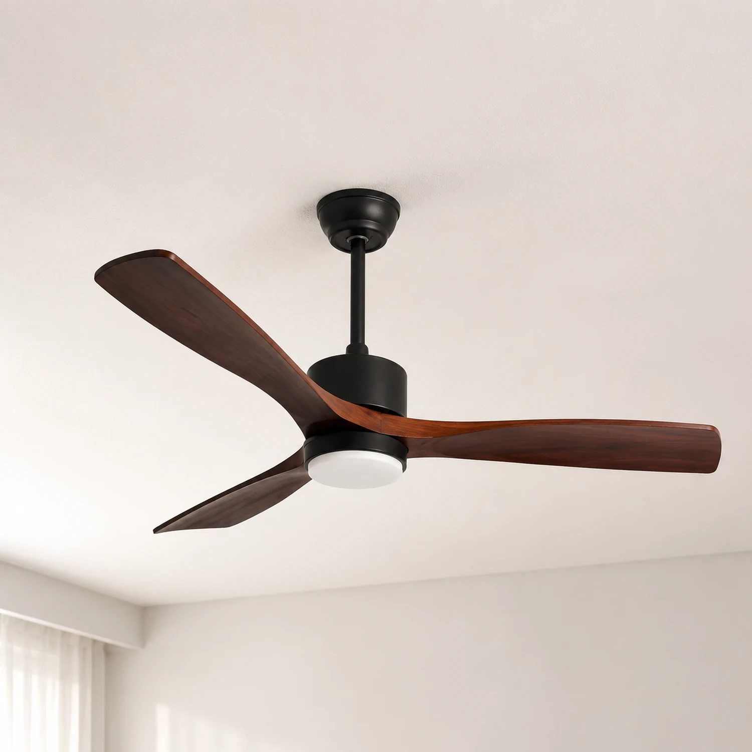 Haydn 3-Blatt-Deckenventilator mit Beleuchtung, Schwarz & Rot, ∅132CM - Lumpaz