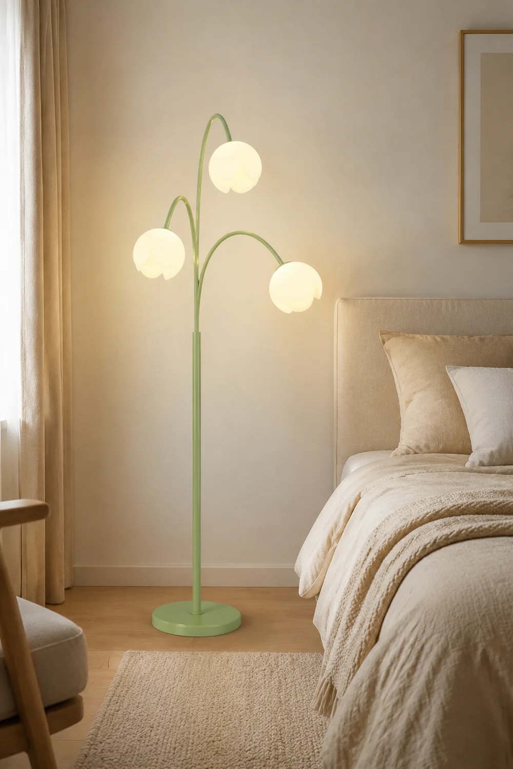 Lily Stehleuchte, Metall, 3-flammig, 2 Farben, 100CM Lang - Lumpaz