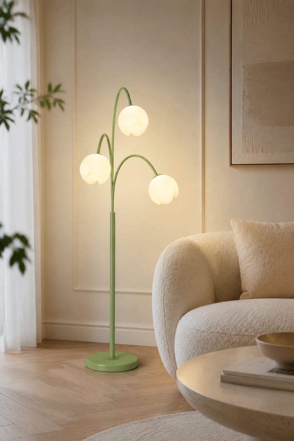 Lily Stehleuchte, Metall, 3-flammig, 2 Farben, 100CM Lang - Lumpaz
