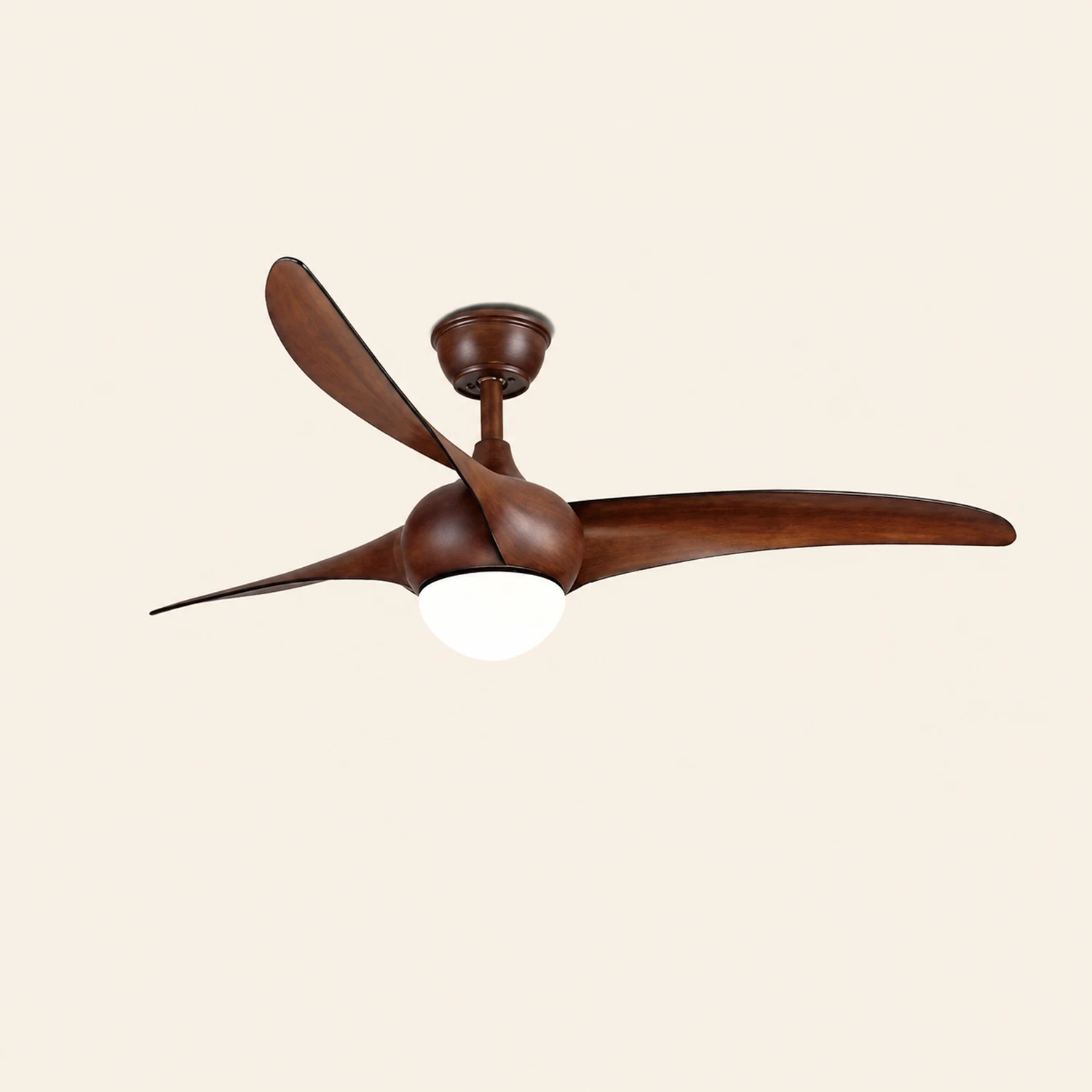 Garner 3-Blatt Deckenventilator mit Beleuchtung, Schwarz & Braun, ∅132CM - Lumpaz