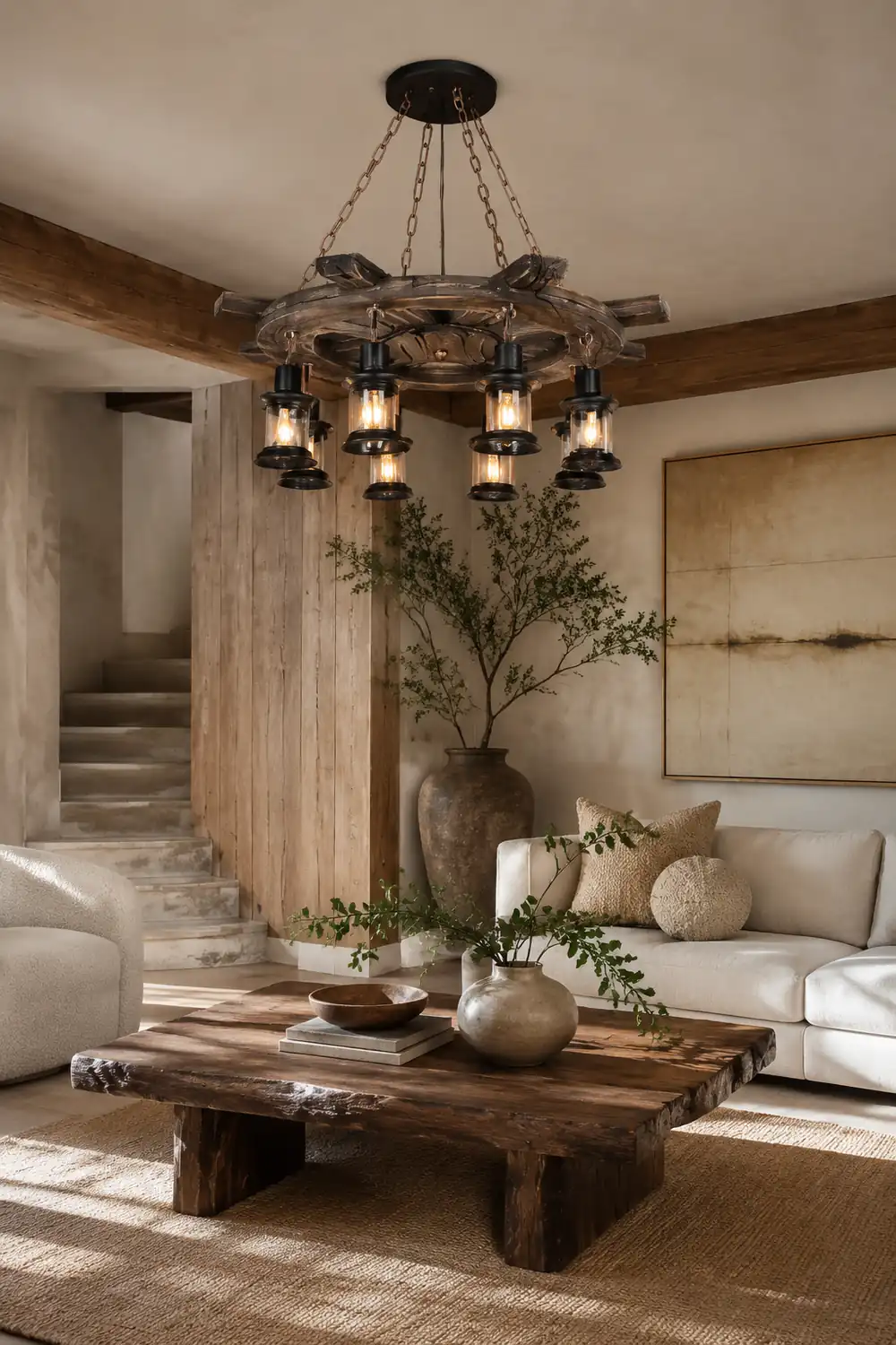 Austin Ruder Pendelleuchte, Metall & Holz, 8-flammig - Lumpaz