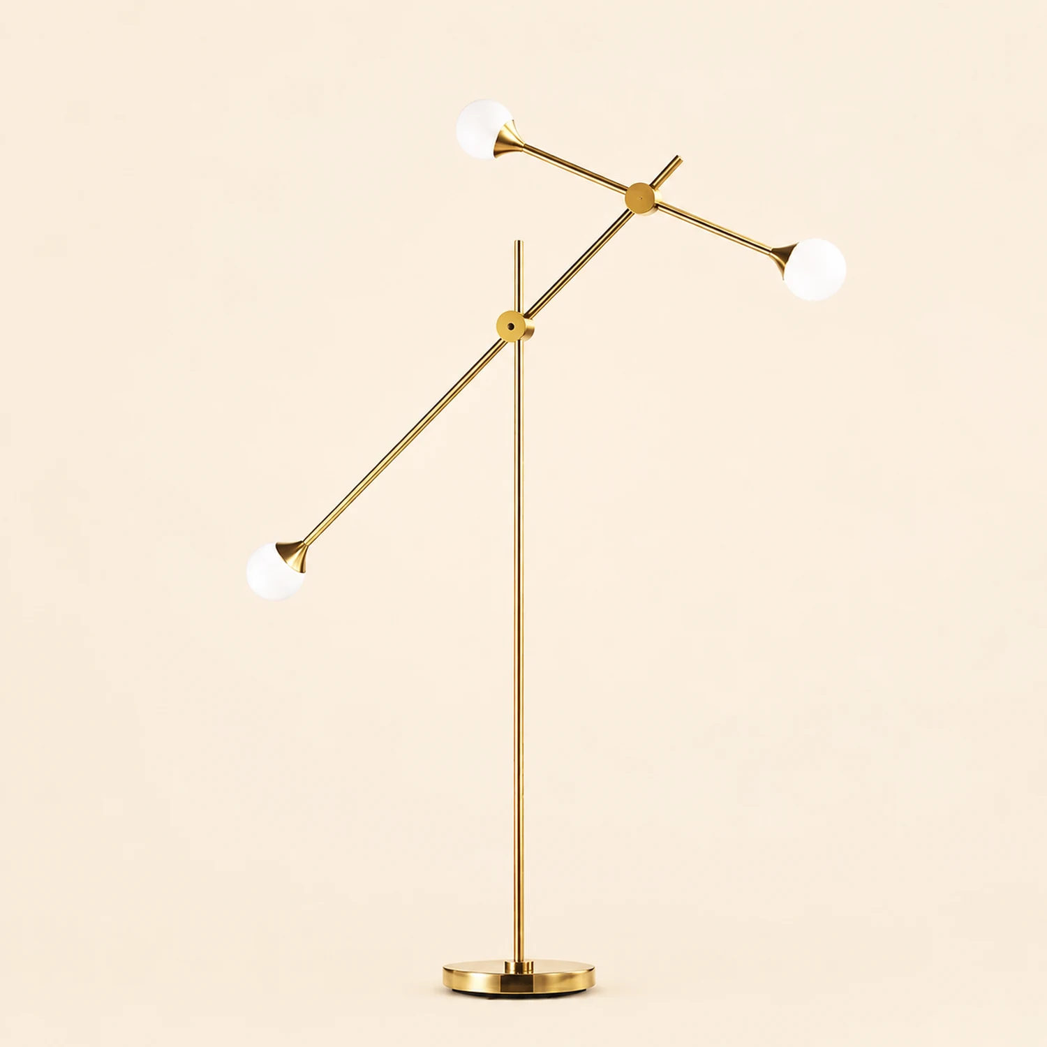 Valentina Kugel Schwenkbare Stehlampe, 3-flammig, 140CM Lang - Lumpaz