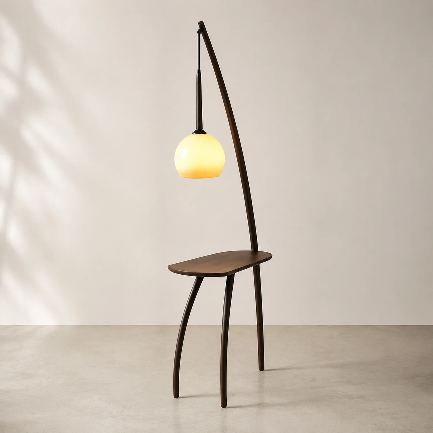 Ozawa Kuppel StehleuchteMit einem kleinen Tisch, Holz, 225CM Lang - Lumpaz