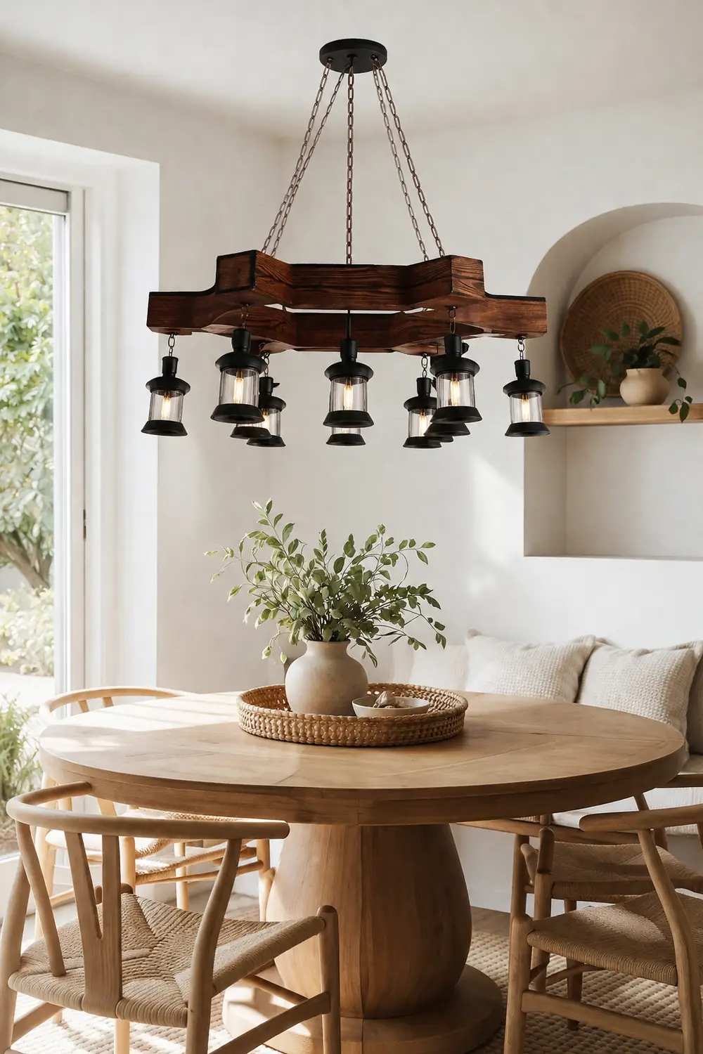 Austin Pendelleuchte, Metall & Holz, 11-flammig - Lumpaz