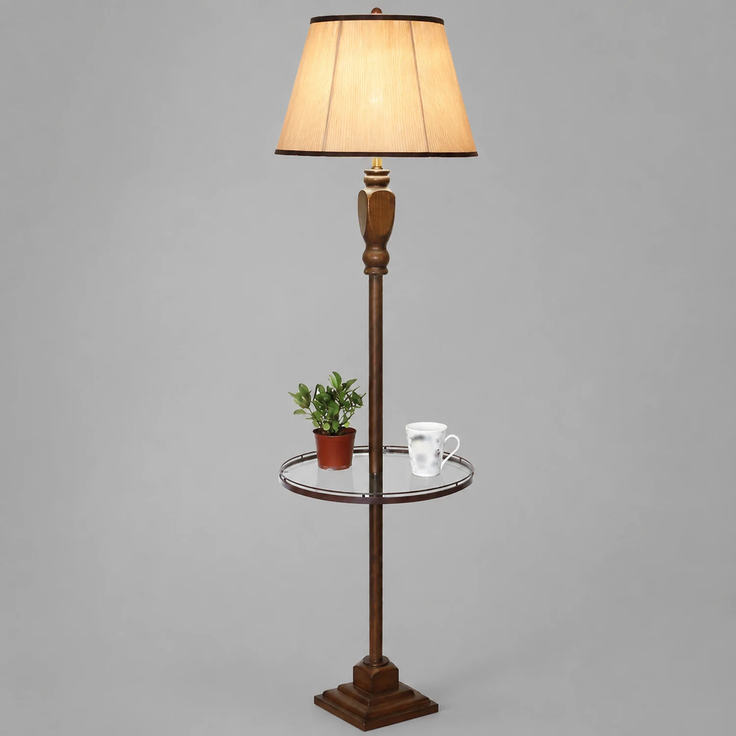 Eryn Braune Stehleuchte, Metall&Stoff, 2 Stile, 163CM Lang - Lumpaz