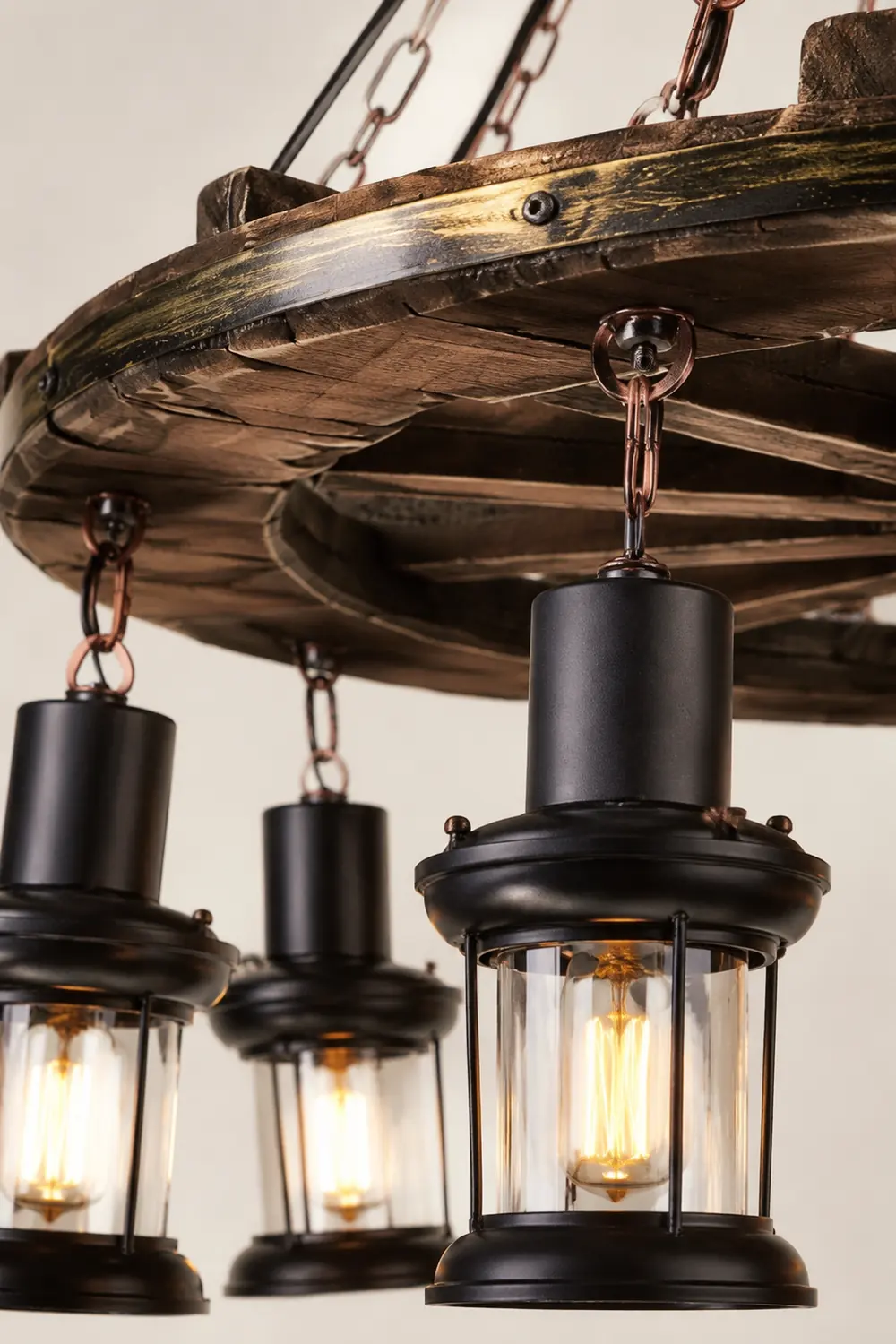 Austin Ruder Pendelleuchte, Metall & Holz, 8-flammig - Lumpaz