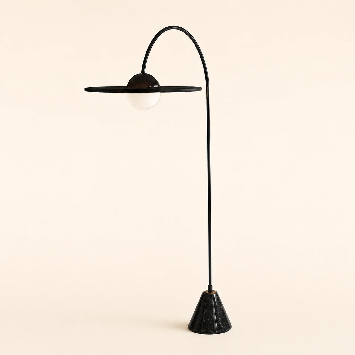 Carins Schwarze Stehlampe, Metall & Glas, 160CM Lang - Lumpaz