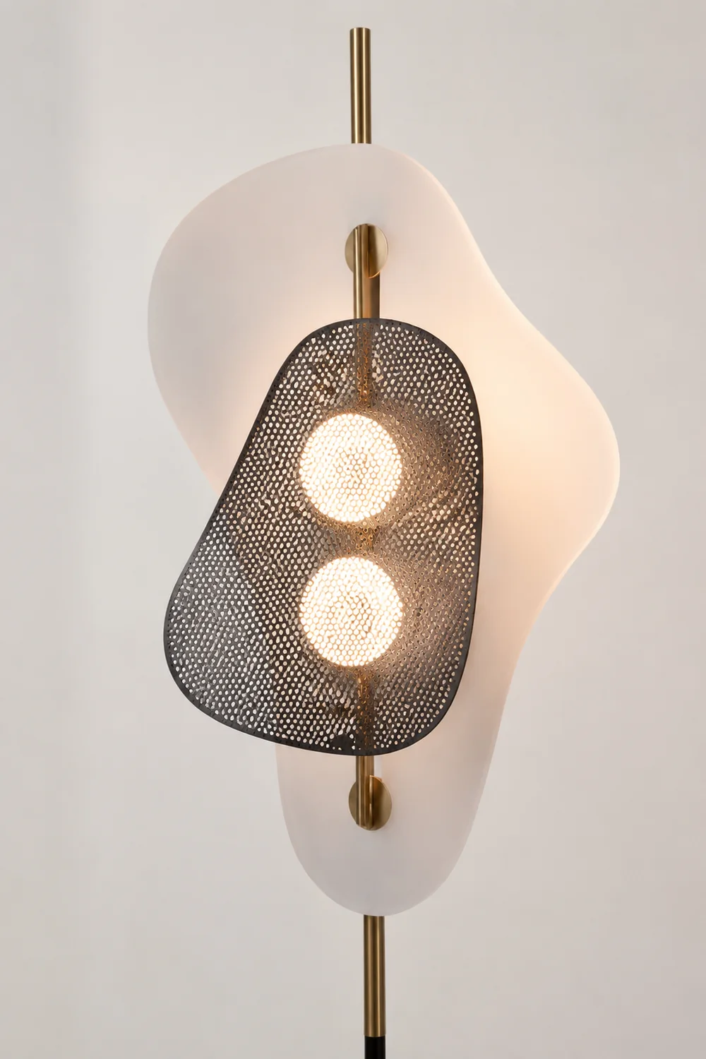 Salgado Unregelmäßige Form Stehlampe, Metall, 2-flammig, 180CM Lang - Lumpaz