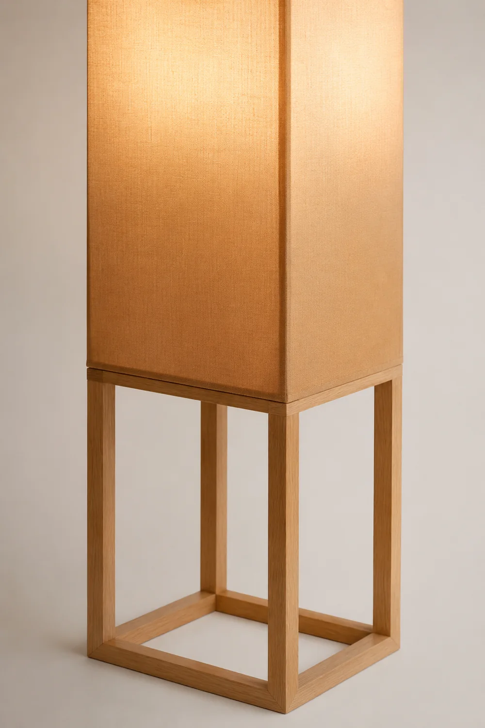 Ozawa Rechteckige Stehlampe, Holz & Textil, 119CM Lang - Lumpaz