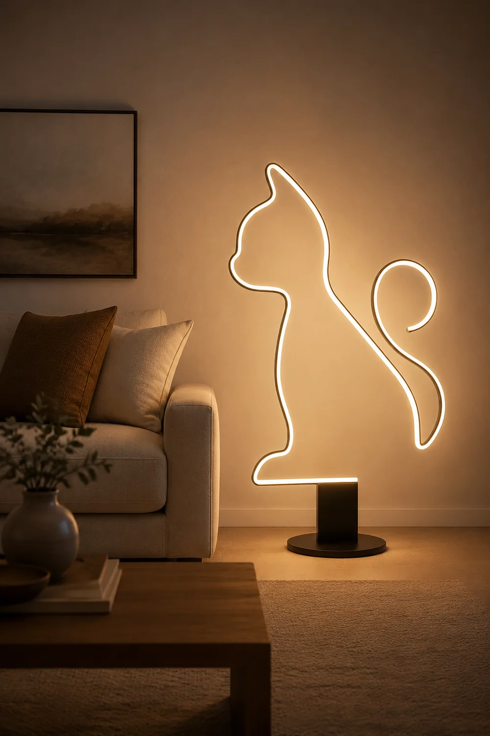 Edge Lineare Stehleuchte in Katzen- und Hundeform, Metall, 120CM Lang - Lumpaz