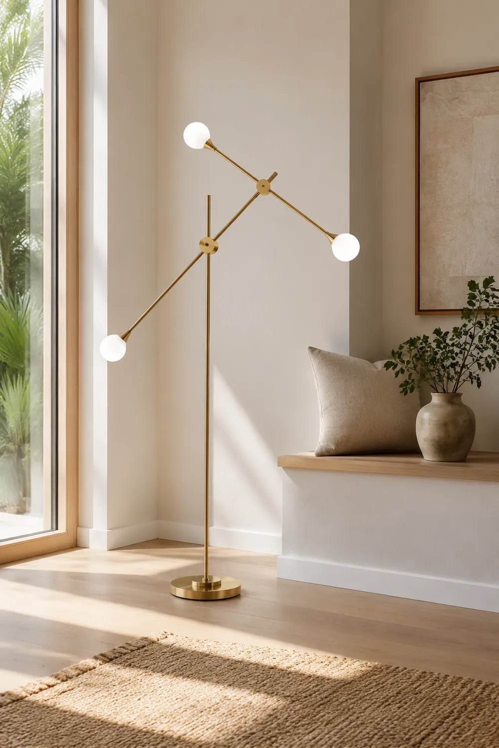 Valentina Kugel Schwenkbare Stehlampe, 3-flammig, 140CM Lang - Lumpaz