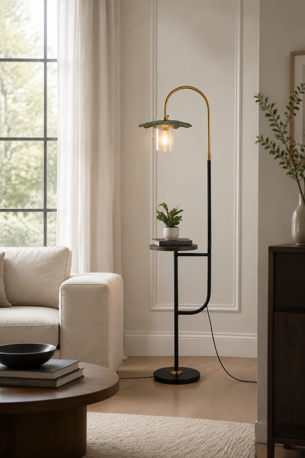 Carins Lotusblatt Stehlampe, Metall & Acryl, 3 Farben, 160CM Lang/165CM Lang - Lumpaz