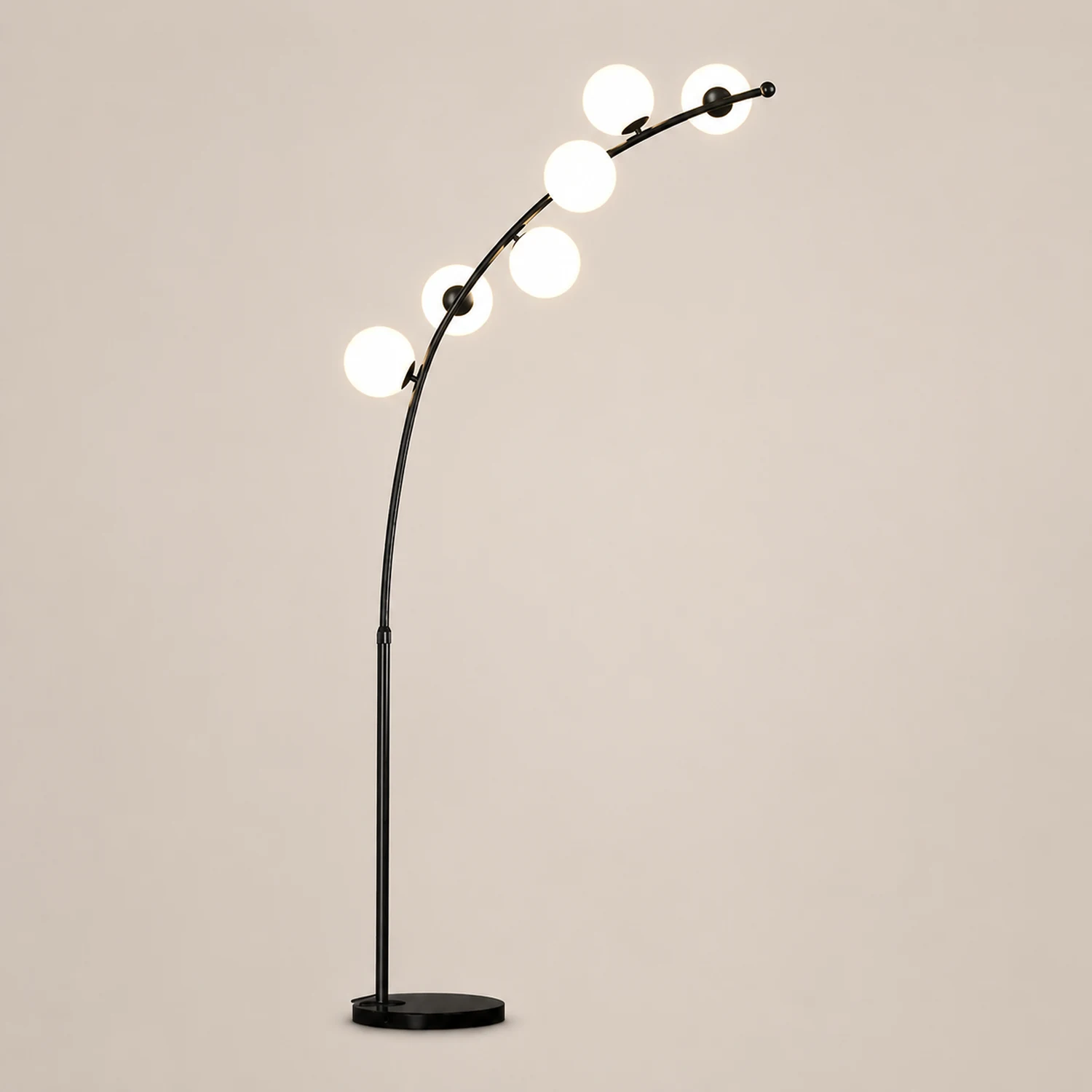 Valentina Bogen Blase Stehleuchte, 2 Farben, 3/4/6-flammig, 200CM Lang - Lumpaz