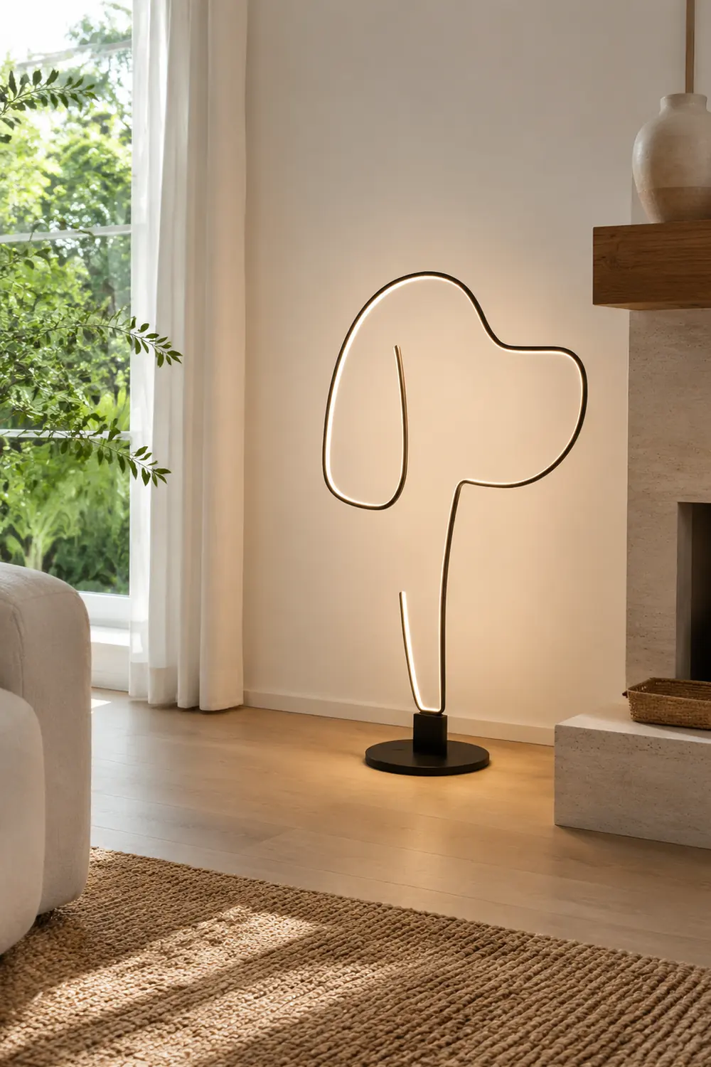 Edge Lineare Stehleuchte in Katzen- und Hundeform, Metall, 120CM Lang - Lumpaz