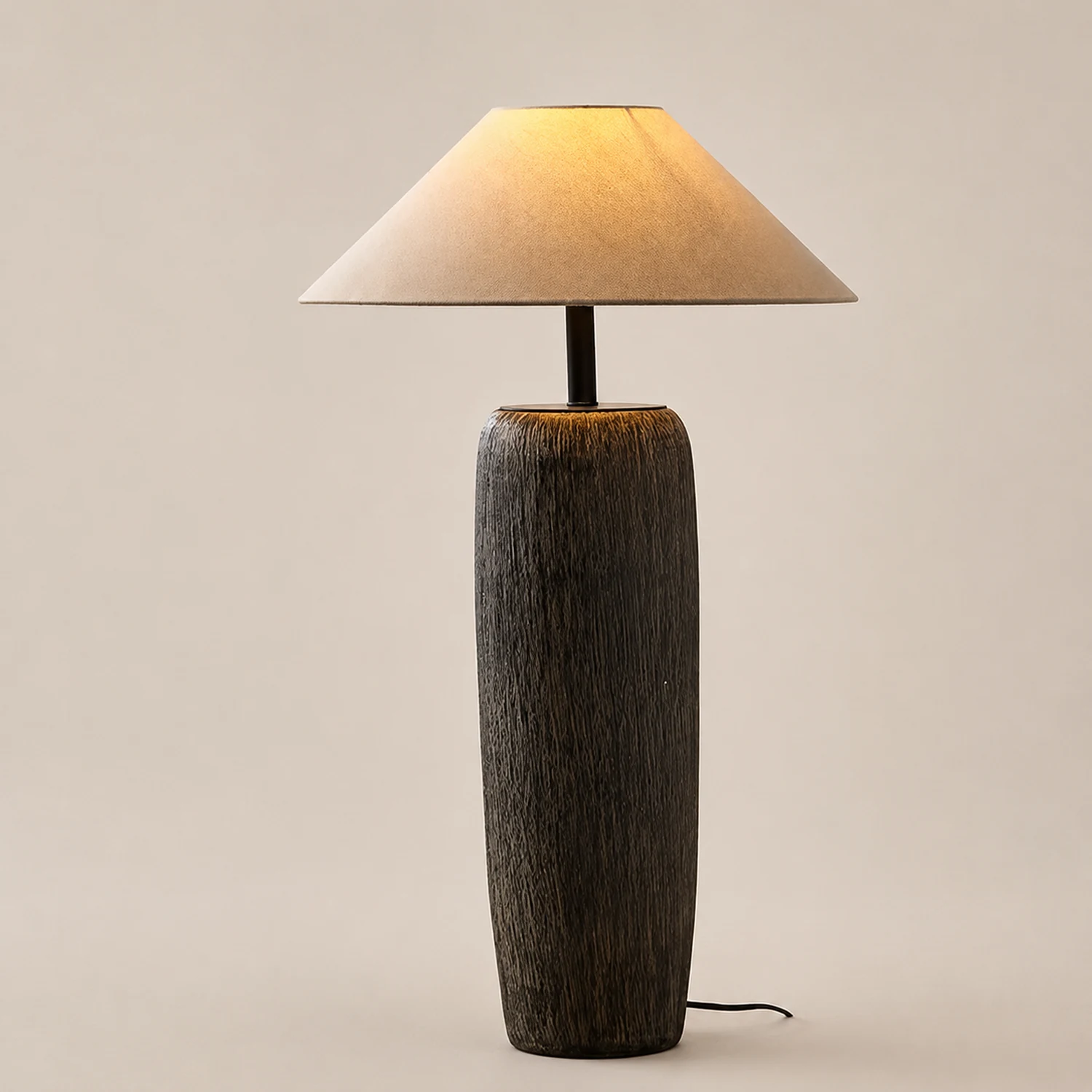 Salgado Kegelförmig Stehleuchte, Keramik und Stoff, 86/109CM Lang - Lumpaz