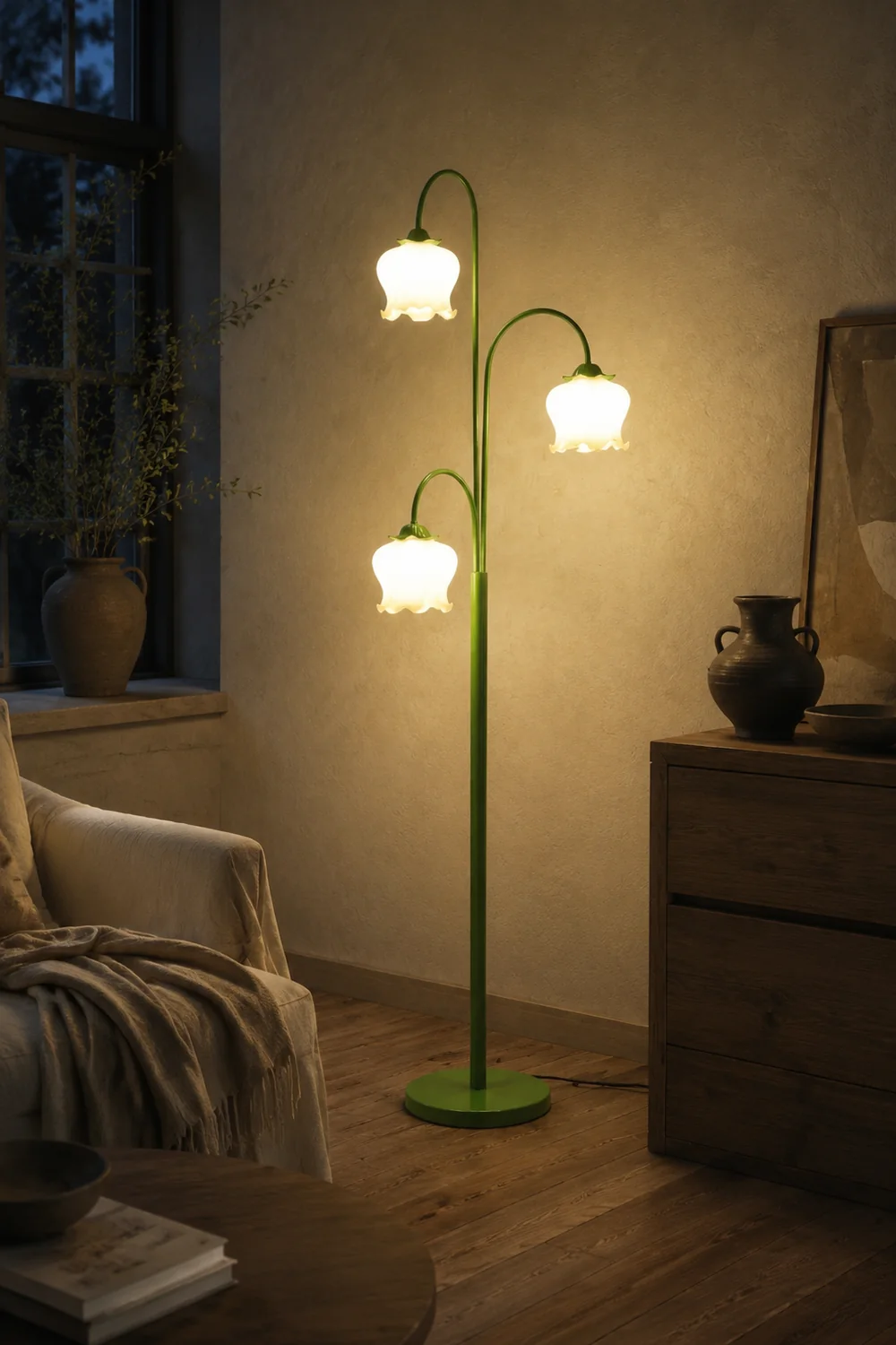 Lily Stehleuchte, Metall, 3-flammig, 160CM Lang - Lumpaz