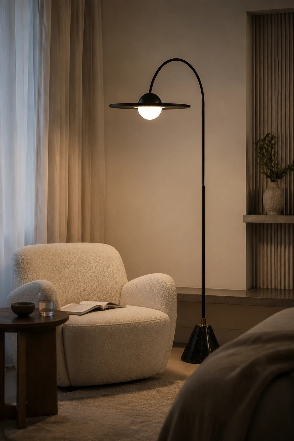 Carins Schwarze Stehlampe, Metall & Glas, 160CM Lang - Lumpaz