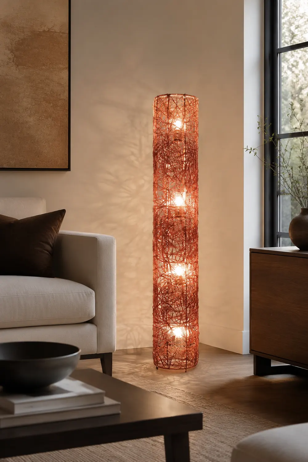 Ritta Blüten Verzweigung Stehleuchte, Rattan, 3 Stile - Lumpaz