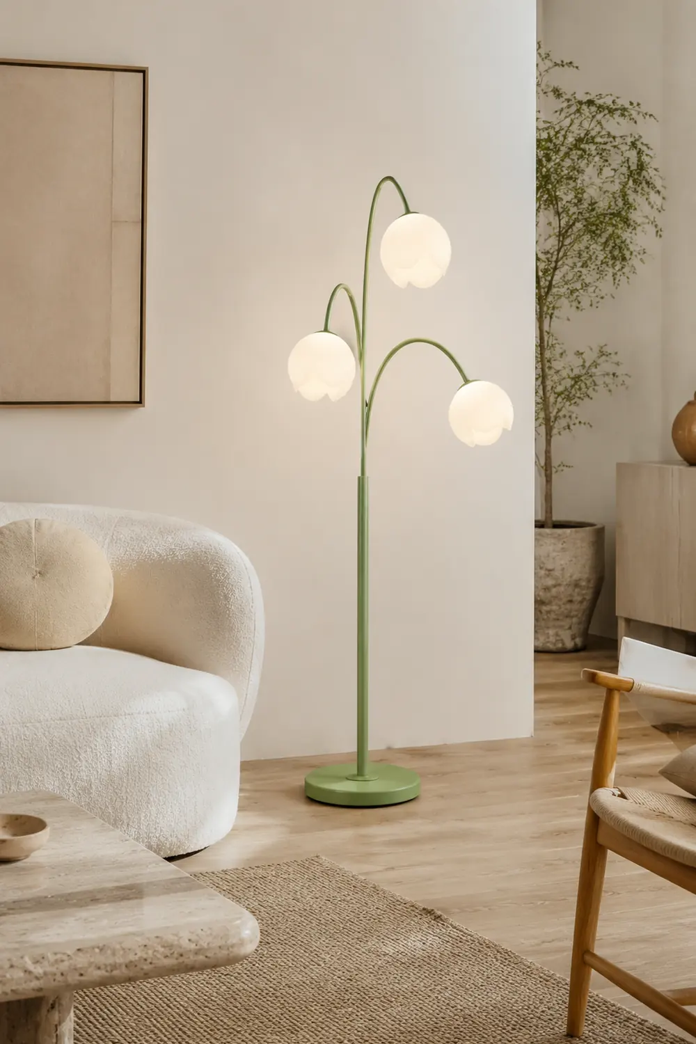 Lily Stehleuchte, Metall, 3-flammig, 2 Farben, 100CM Lang - Lumpaz