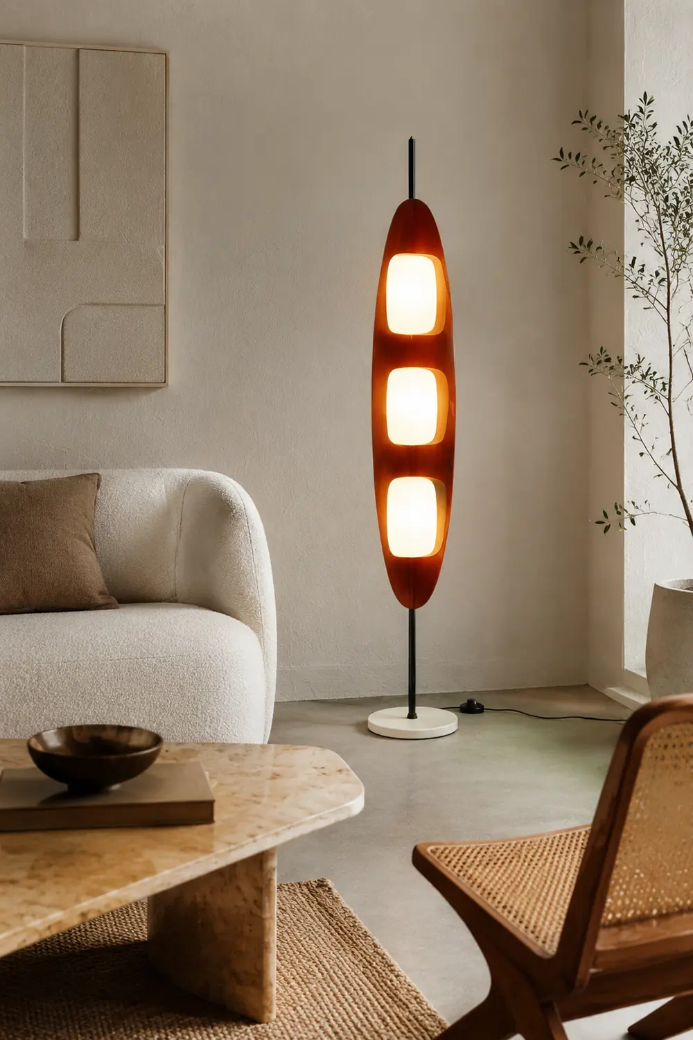 Salgado Blattform Stehlampe, Metall, 3-flammig, 160CM Lang - Lumpaz