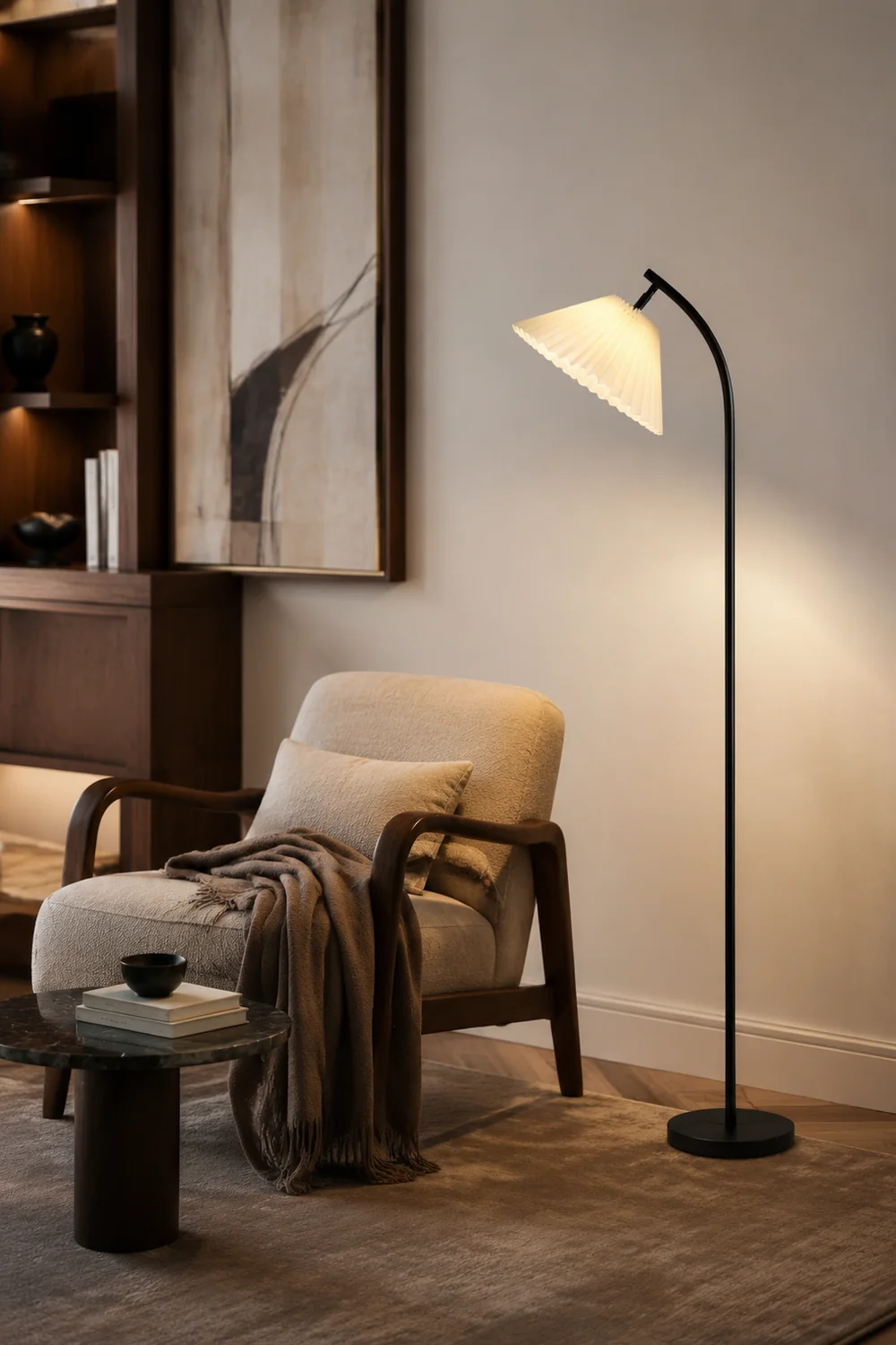 Ozawa Stehlampe Plissiert, Metall, 3 Farben, 157CM Lang - Lumpaz
