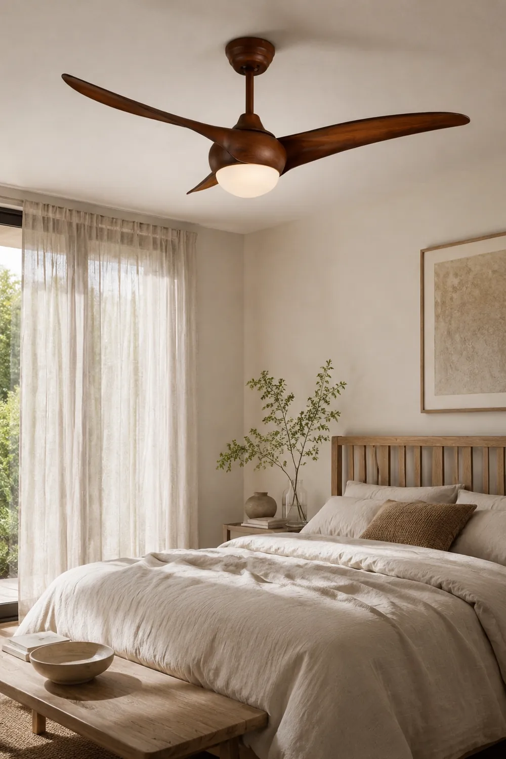 Garner 3-Blatt Deckenventilator mit Beleuchtung, Schwarz & Braun, ∅132CM - Lumpaz