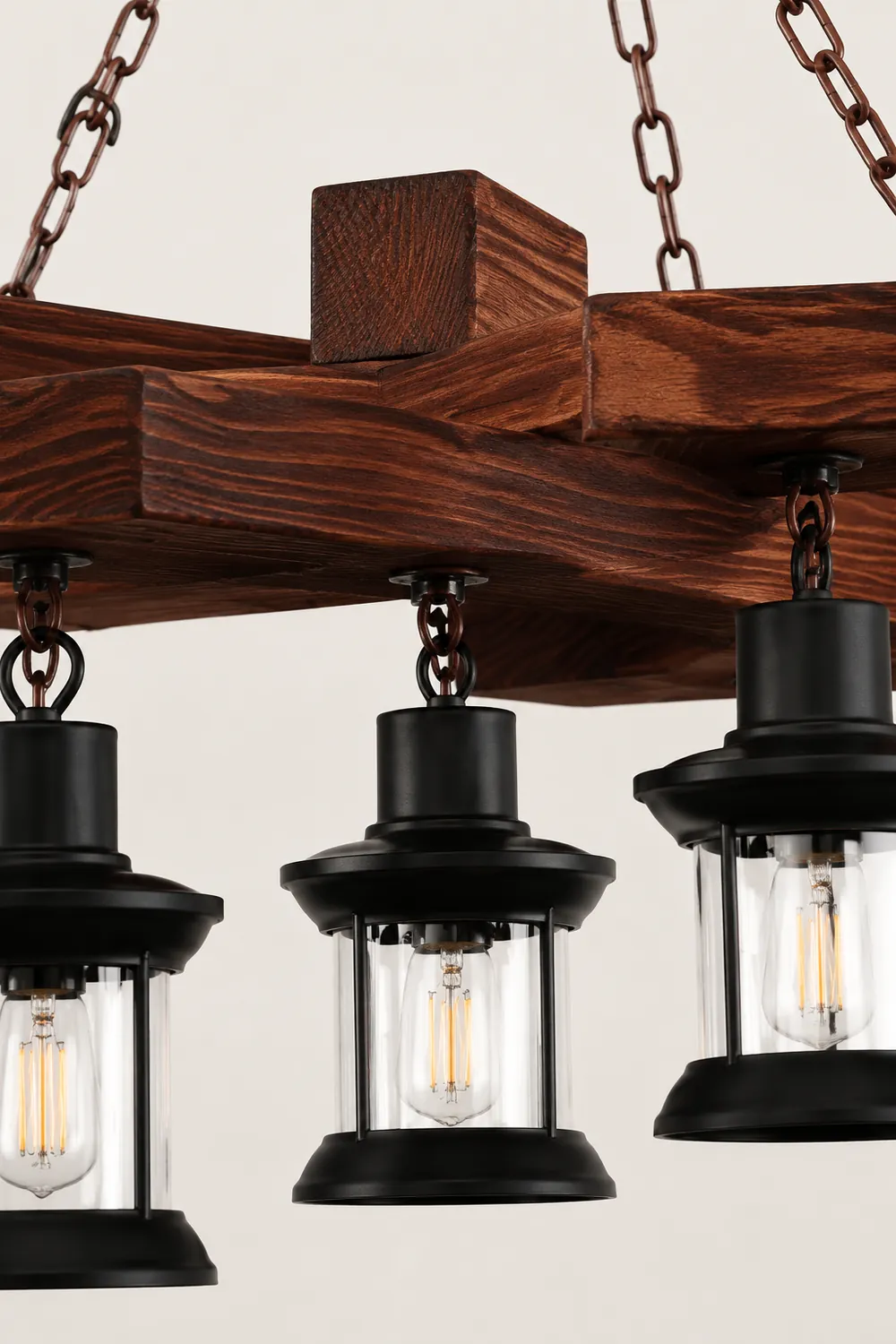 Austin Pendelleuchte, Metall & Holz, 11-flammig - Lumpaz