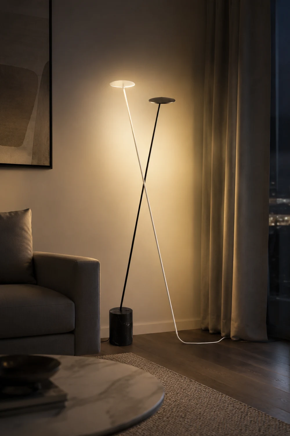 Valentina Geometrische Stehlampe, 2 Farben, 119CM Lang - Lumpaz