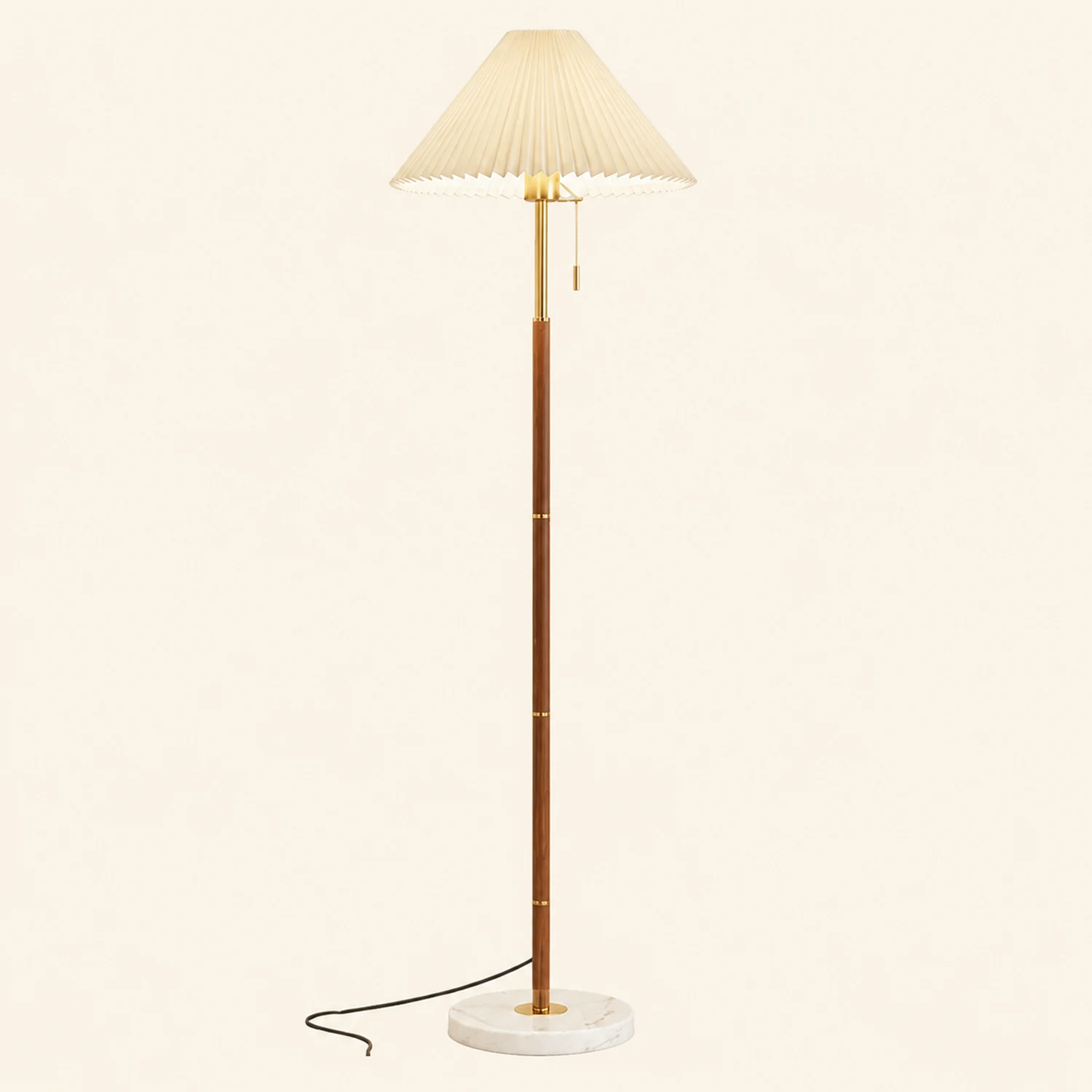 Ozawa Stehlampe Floor Lamp Plissiert, Metall&Stoff, 170CM Lang - Lumpaz