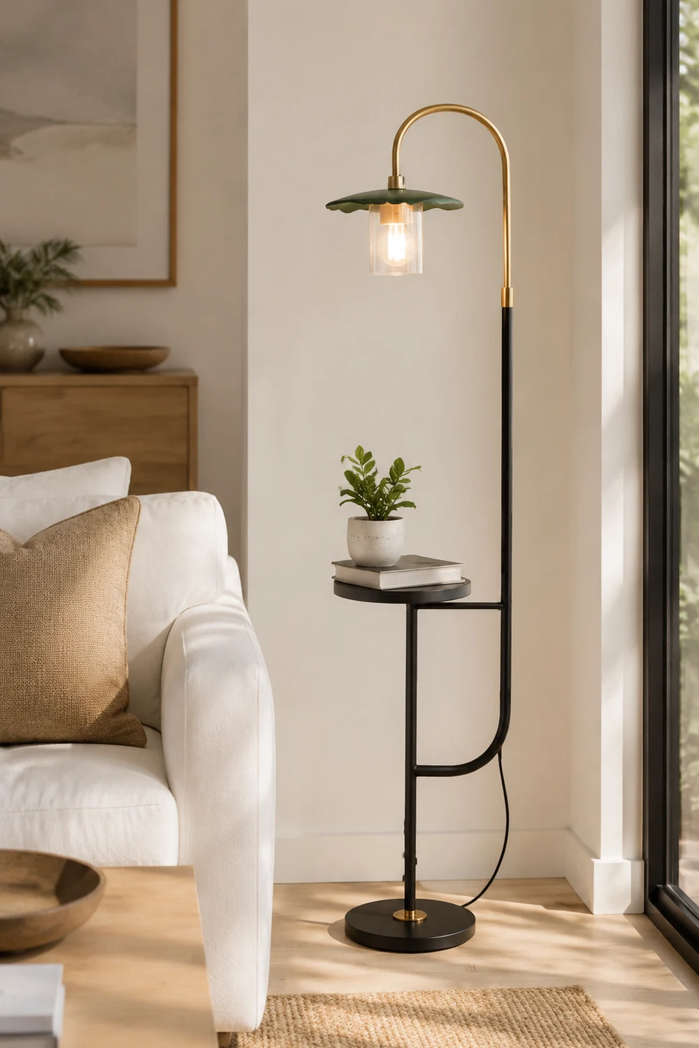 Carins Lotusblatt Stehlampe, Metall & Acryl, 3 Farben, 160CM Lang/165CM Lang - Lumpaz