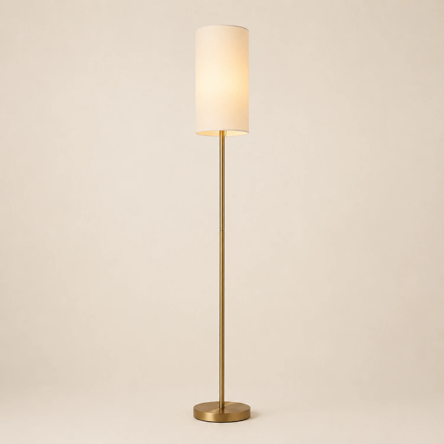 Eryn Zylinderförmige Stehleuchte, Metall & Stoff, 160CM Lang - Lumpaz