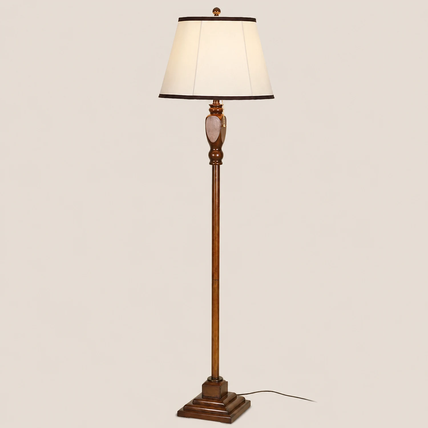 Eryn Braune Stehleuchte, Metall&Stoff, 2 Stile, 163CM Lang - Lumpaz
