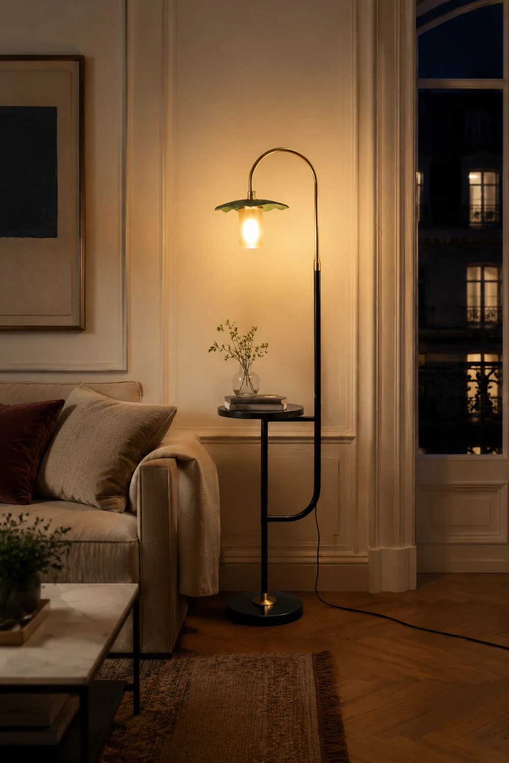 Carins Lotusblatt Stehlampe, Metall & Acryl, 3 Farben, 160CM Lang/165CM Lang - Lumpaz