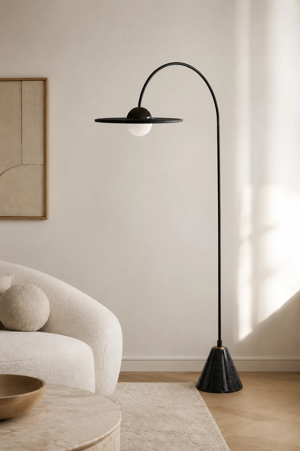 Carins Schwarze Stehlampe, Metall & Glas, 160CM Lang - Lumpaz