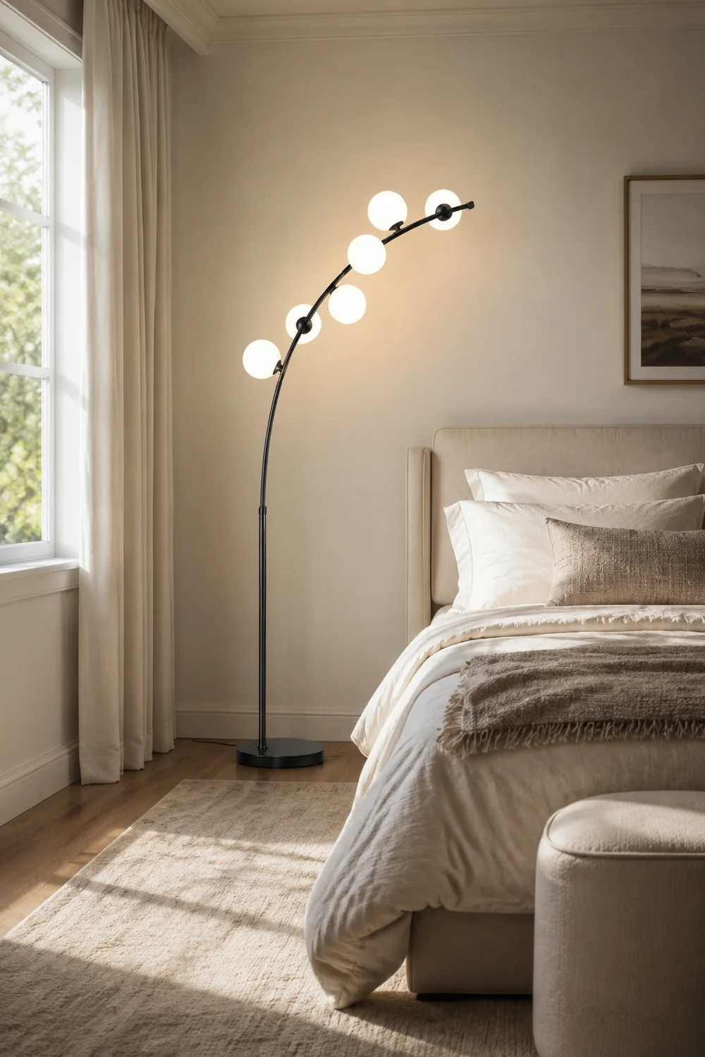 Valentina Bogen Blase Stehleuchte, 2 Farben, 3/4/6-flammig, 200CM Lang - Lumpaz