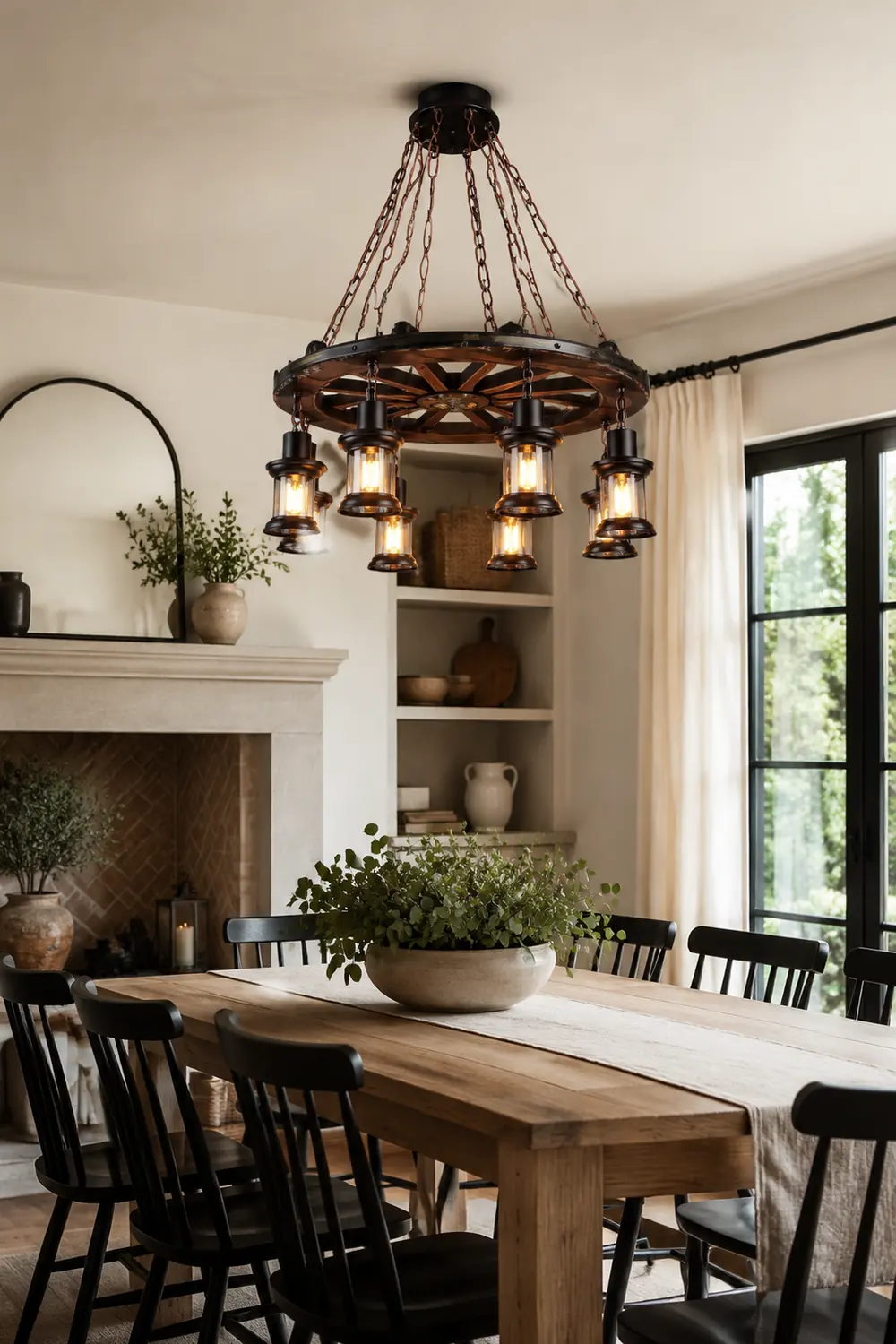 Austin Ruder Pendelleuchte, Metall & Holz, 8-flammig - Lumpaz
