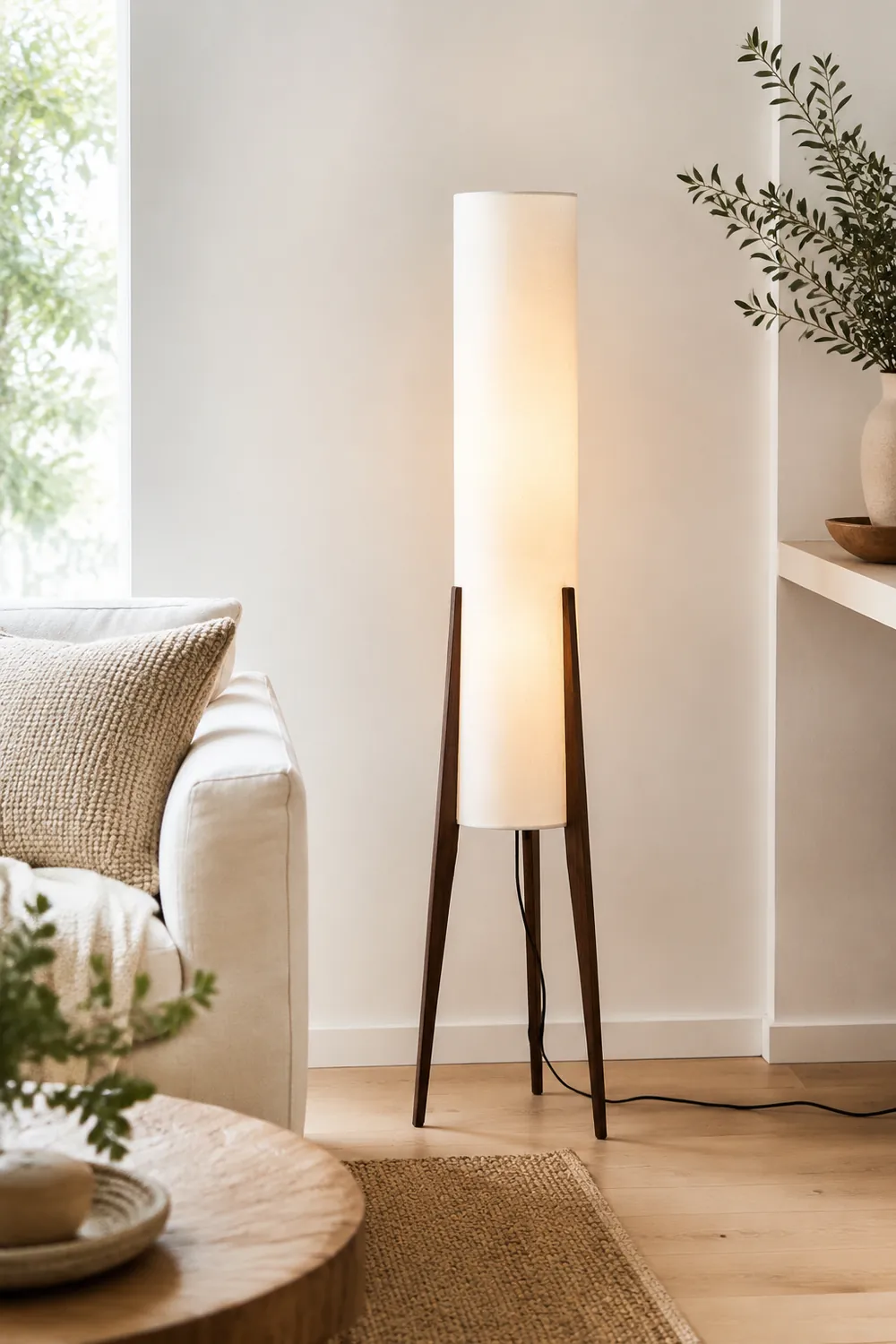 Ozawa Geometrisch Stativ Stehleuchte, Holz, 126CM Lang - Lumpaz