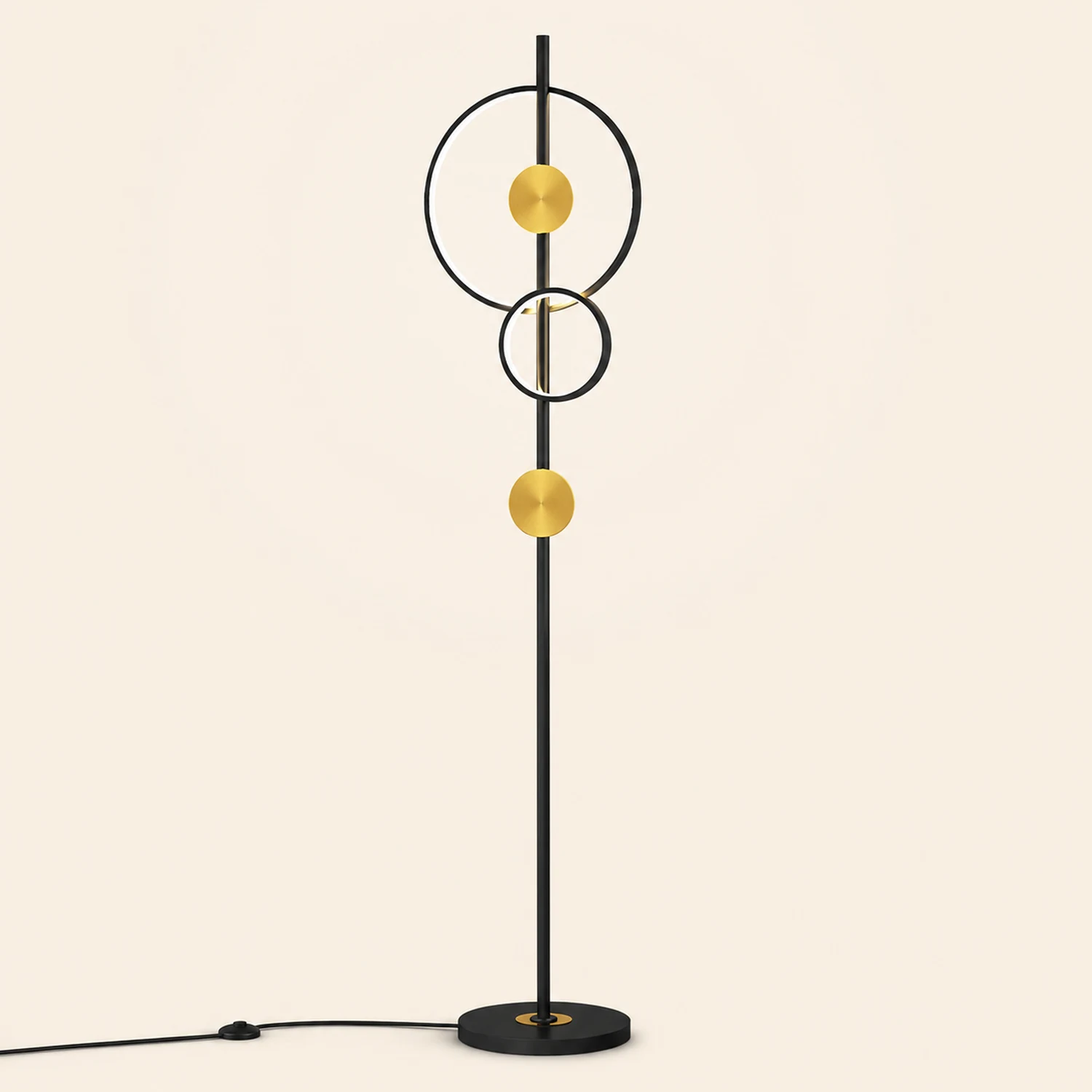 Arisha Ring Stehlampe, 2-flammig, 170CM Lang - Lumpaz