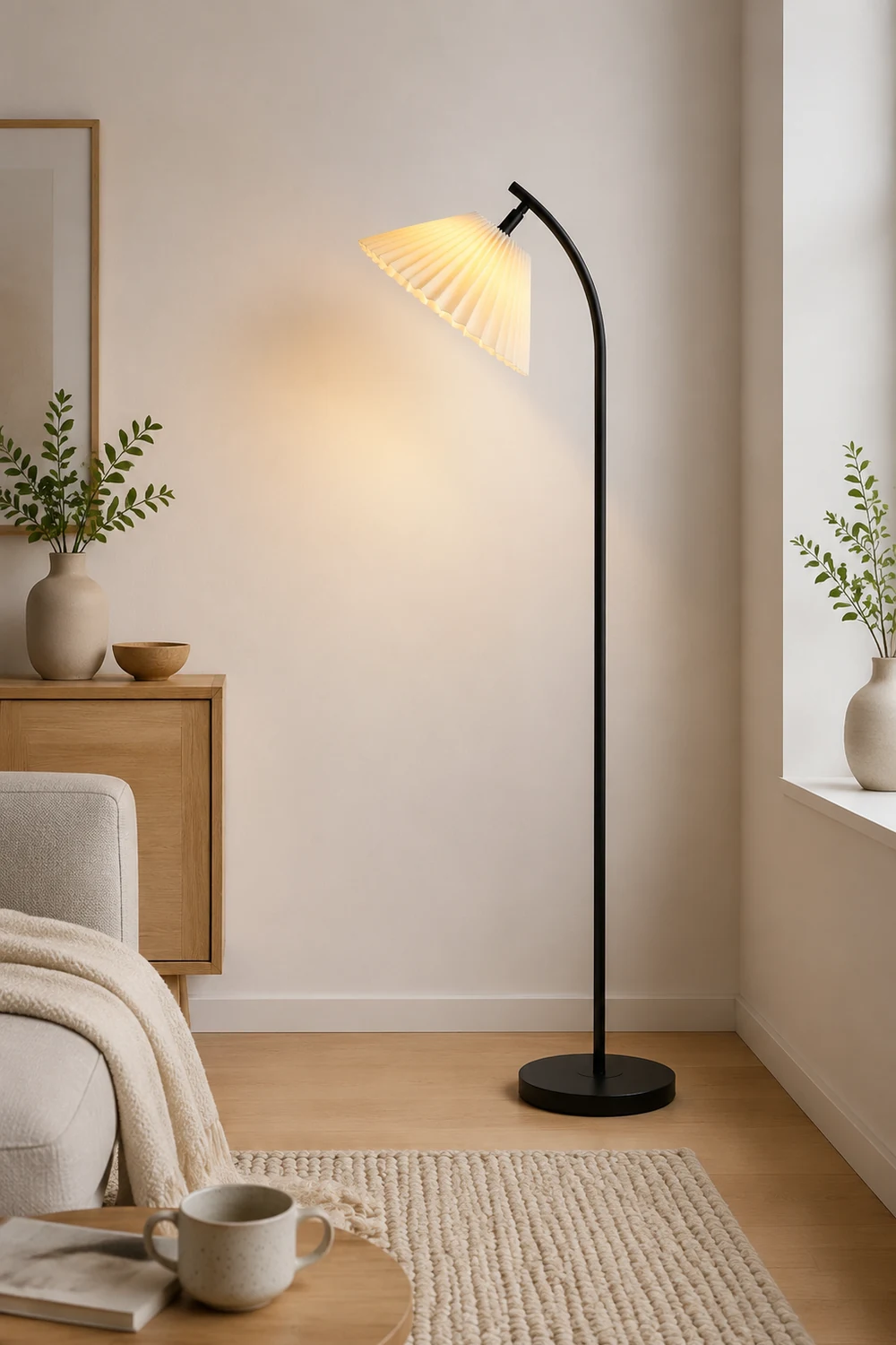 Ozawa Stehlampe Plissiert, Metall, 3 Farben, 157CM Lang - Lumpaz