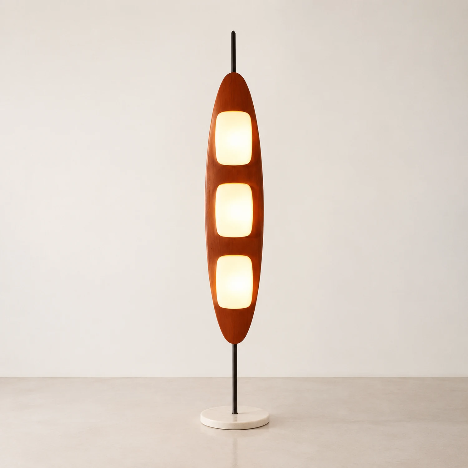 Salgado Blattform Stehlampe, Metall, 3-flammig, 160CM Lang - Lumpaz