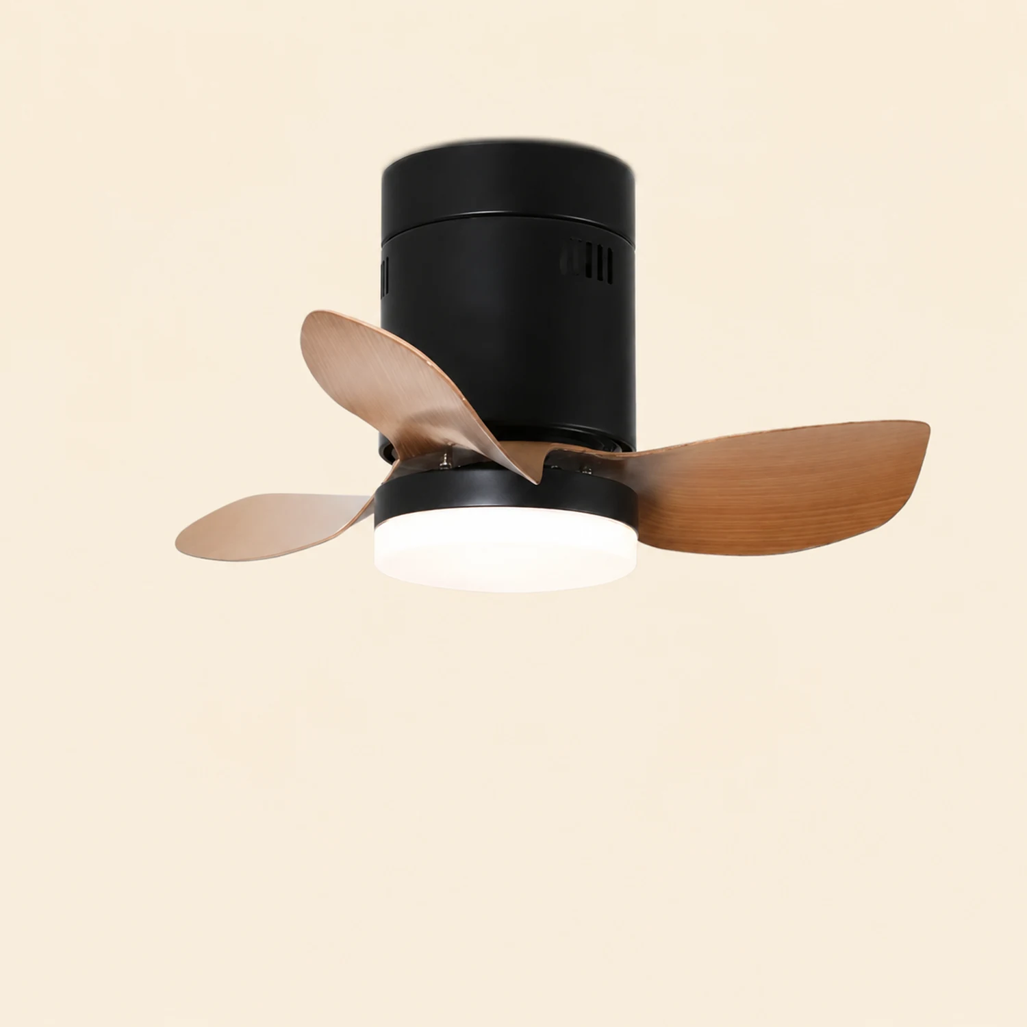 Walters 3-Blatt Deckenventilator mit Beleuchtung, Schwarz & Braun, ∅60CM - Lumpaz