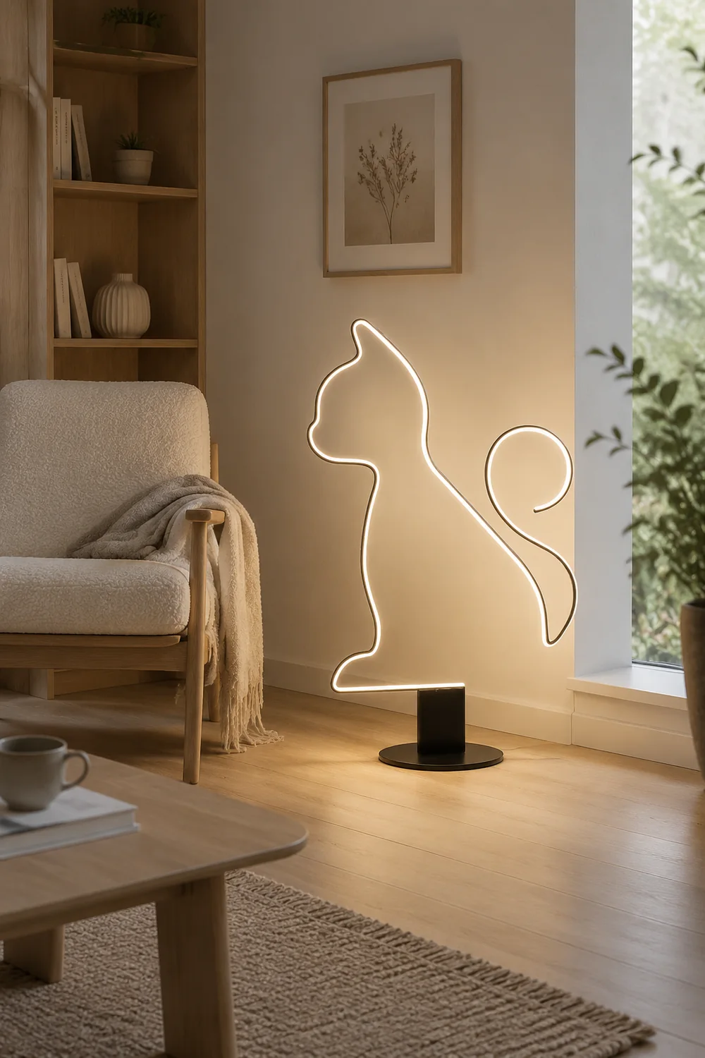 Edge Lineare Stehleuchte in Katzen- und Hundeform, Metall, 120CM Lang - Lumpaz