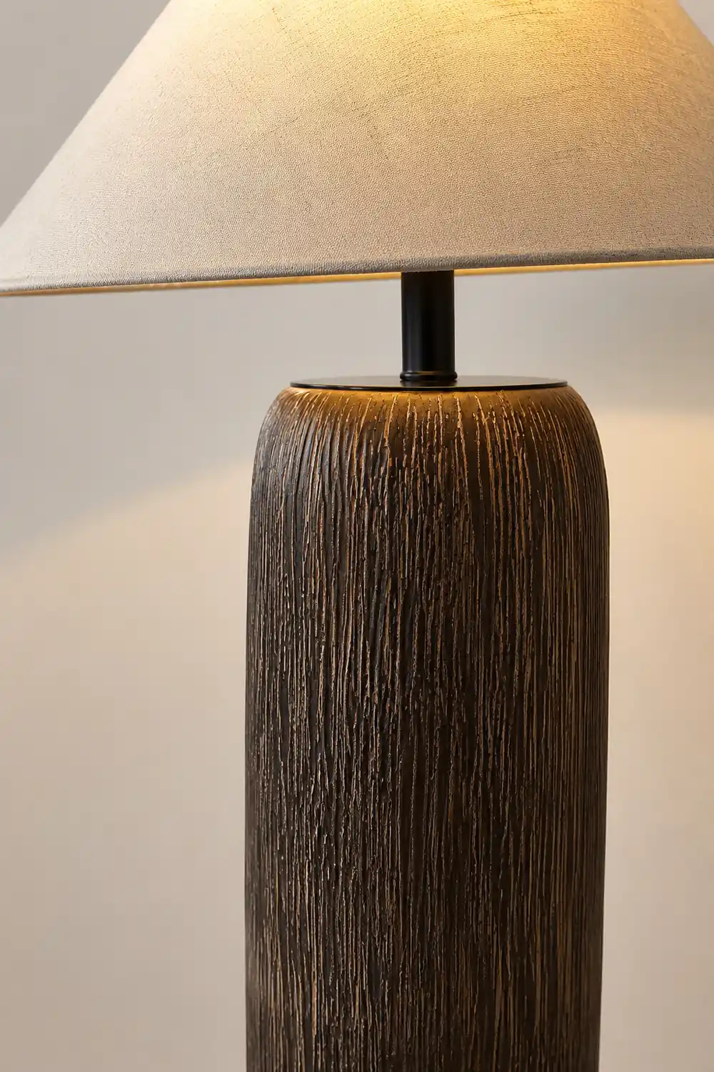 Salgado Kegelförmig Stehleuchte, Keramik und Stoff, 86/109CM Lang - Lumpaz