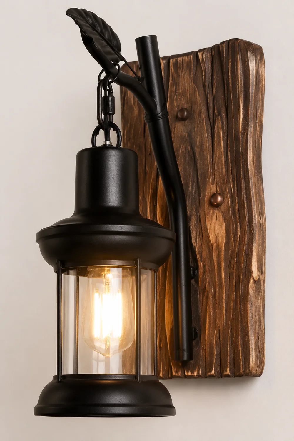 Austin Zweige Laterne Wandleuchte, Metall & Holz - Lumpaz