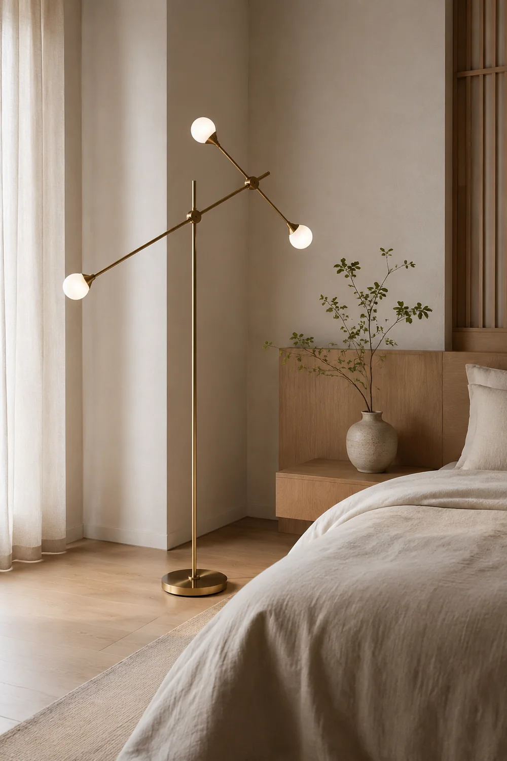 Valentina Kugel Schwenkbare Stehlampe, 3-flammig, 140CM Lang - Lumpaz