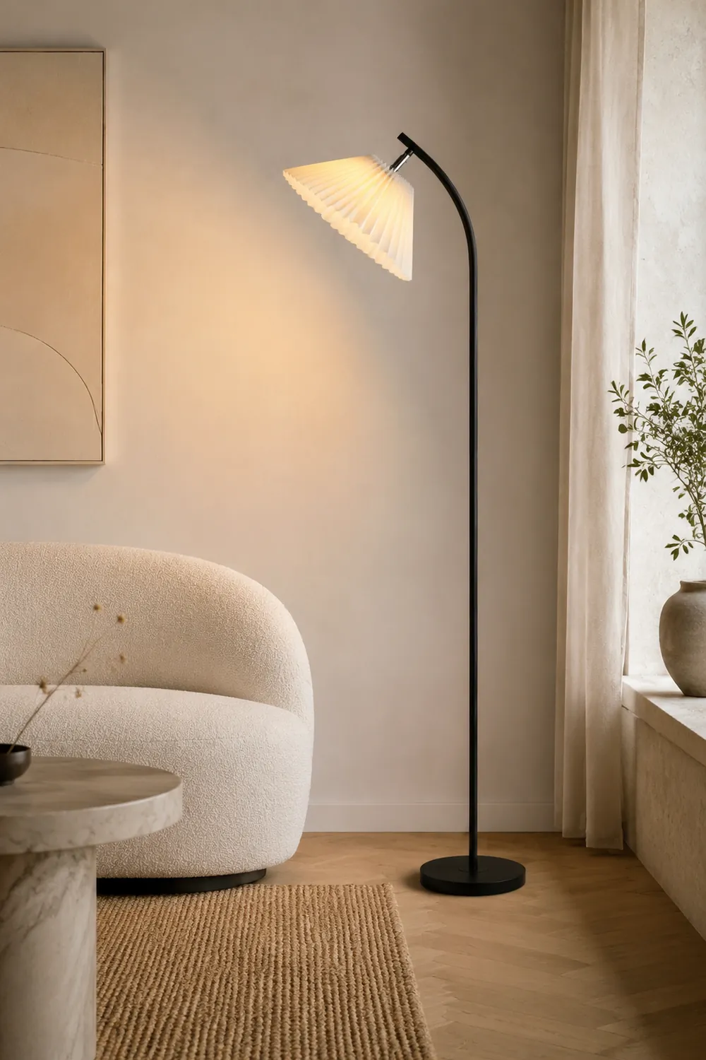 Ozawa Stehlampe Plissiert, Metall, 3 Farben, 157CM Lang - Lumpaz