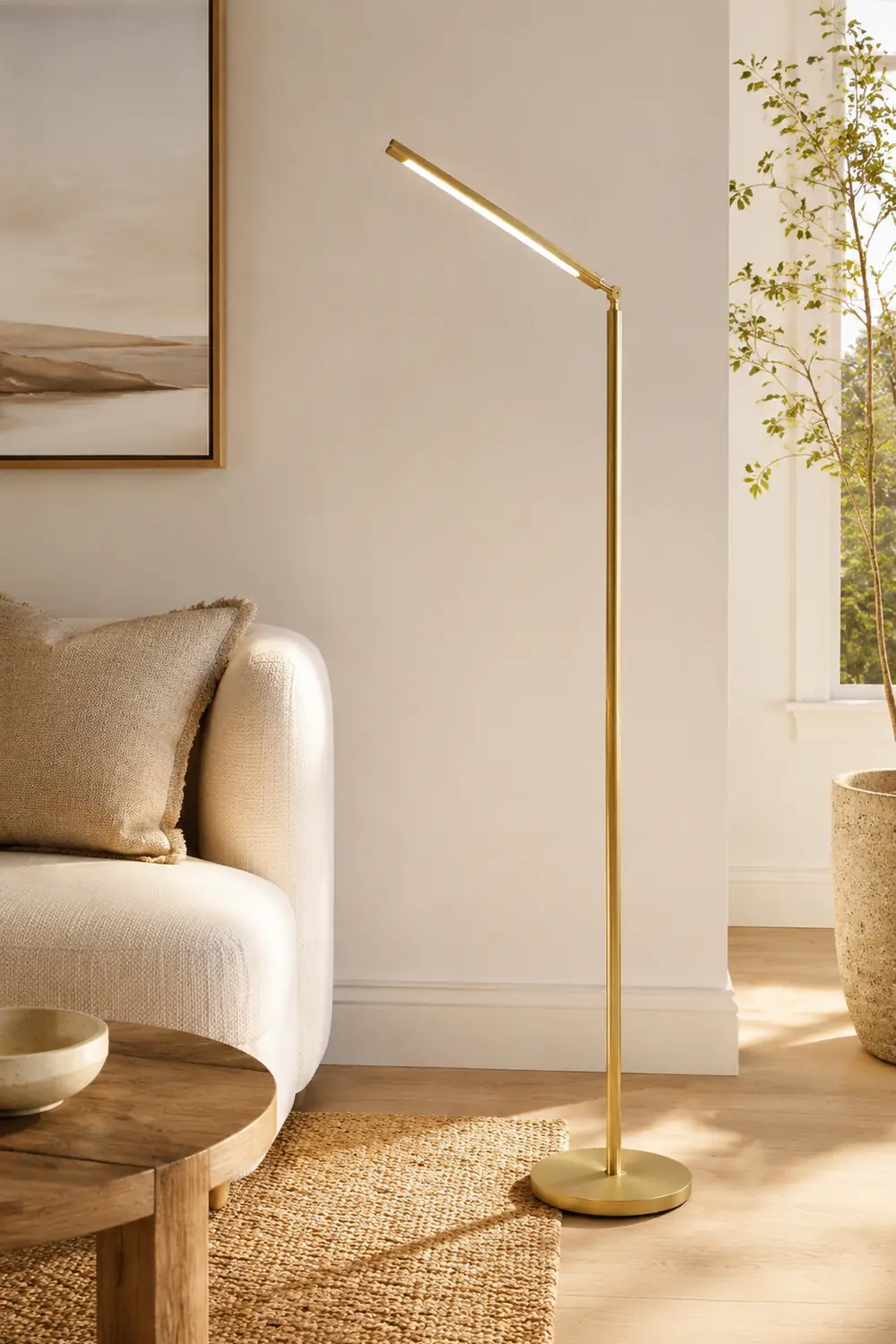 Edge Lineare Verstellbare Stehleuchte, Messing 119CM Lang - Lumpaz